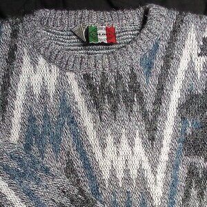 Vintage Colore Zig Zag Chevron Wool Crewneck Sweater